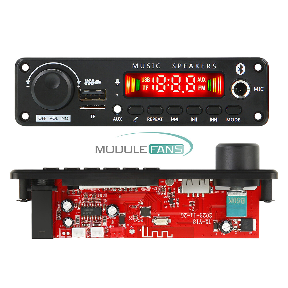 50W Amplifier Bluetooth 5.0 MP3 Player Decoder Board 6-18V FM Speaker Module