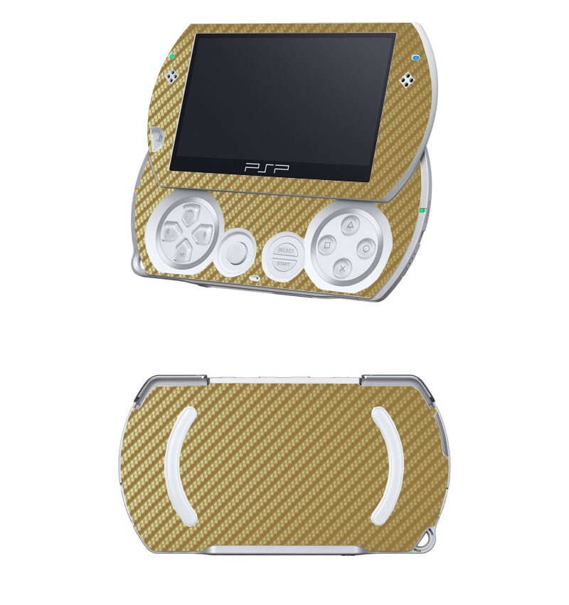 Golden Carbon Fiber Vinyl Decal Skin Sticker for Sony PSP GO