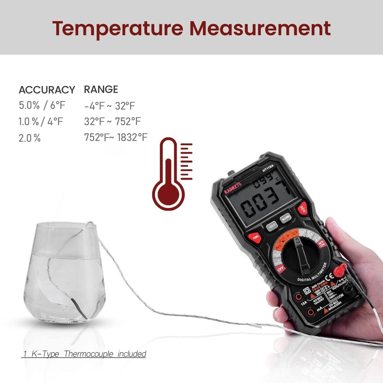 Compact Auto-Ranging Multimeter with LCD Display for Reliable Voltage & Current