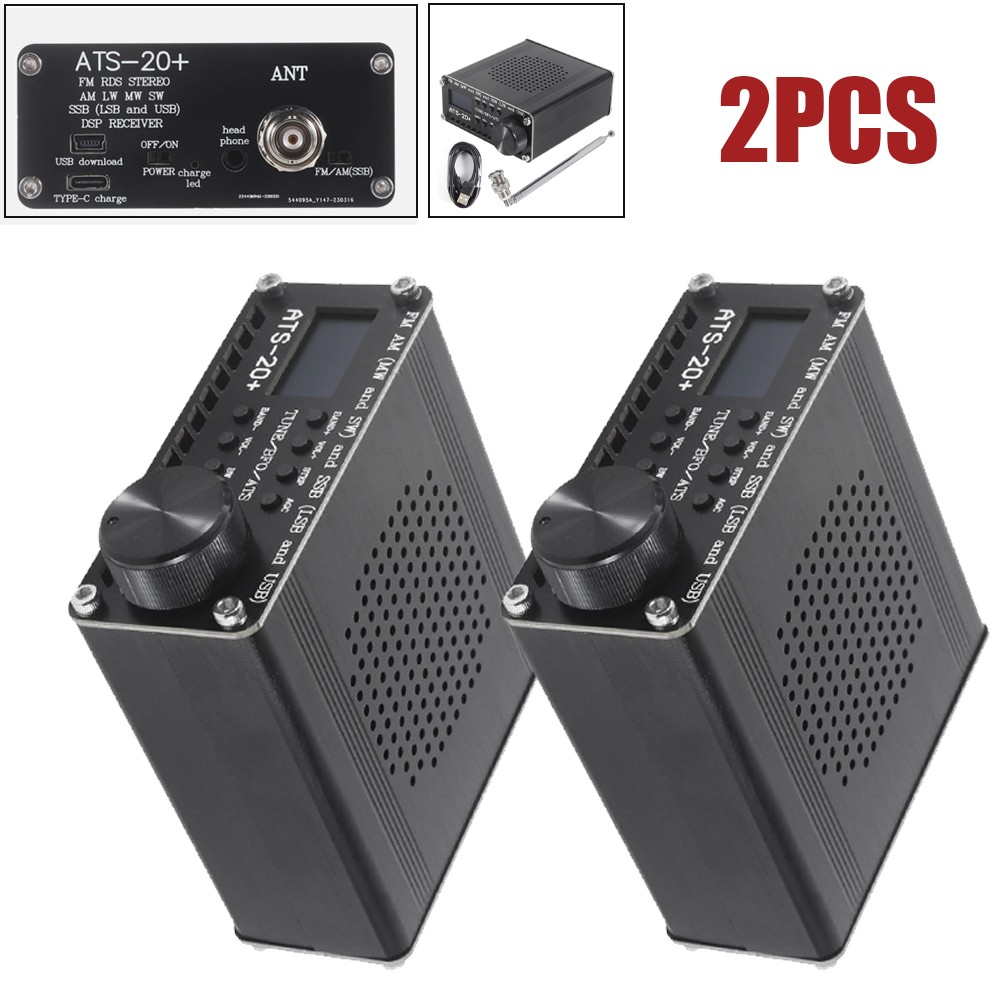 2Set ATS-20+ SI4732 All Band Radio Receiver FM AM SSB Scanner Portable Radio HOT