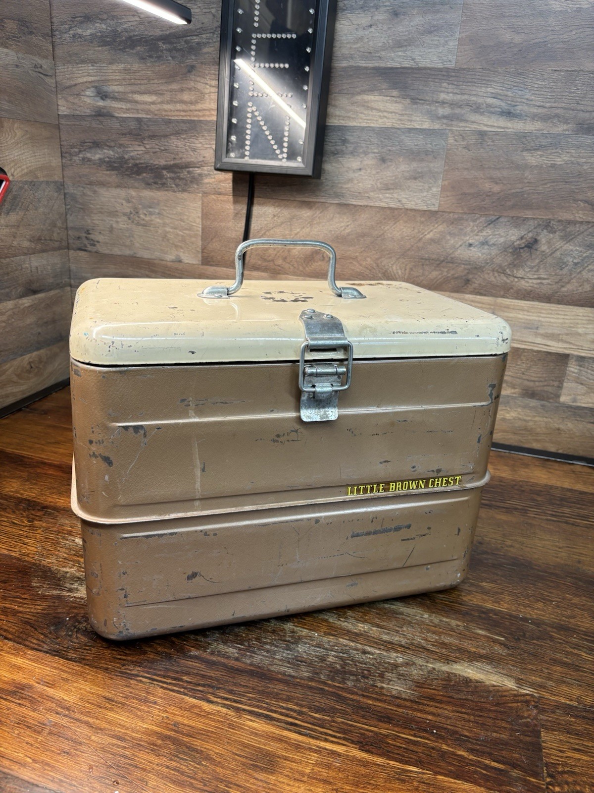 1950s Hemp & Co., Little Brown Chest, Insulated Metal Cooler