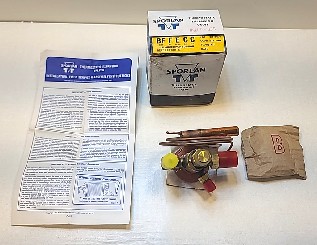 Sporlan BFFECC TXV Valve – HVAC/Refrigeration, Factory Boxed NOS