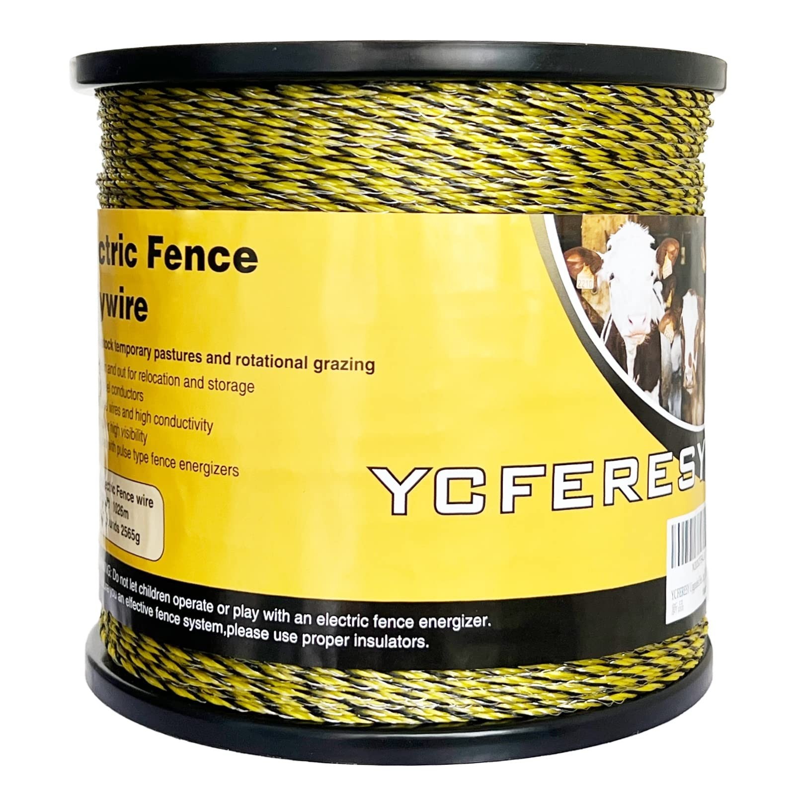 Upgraded Electric Fence Polywire 3366 Feet 1026 Meters, 6 Stainless Steel Str...