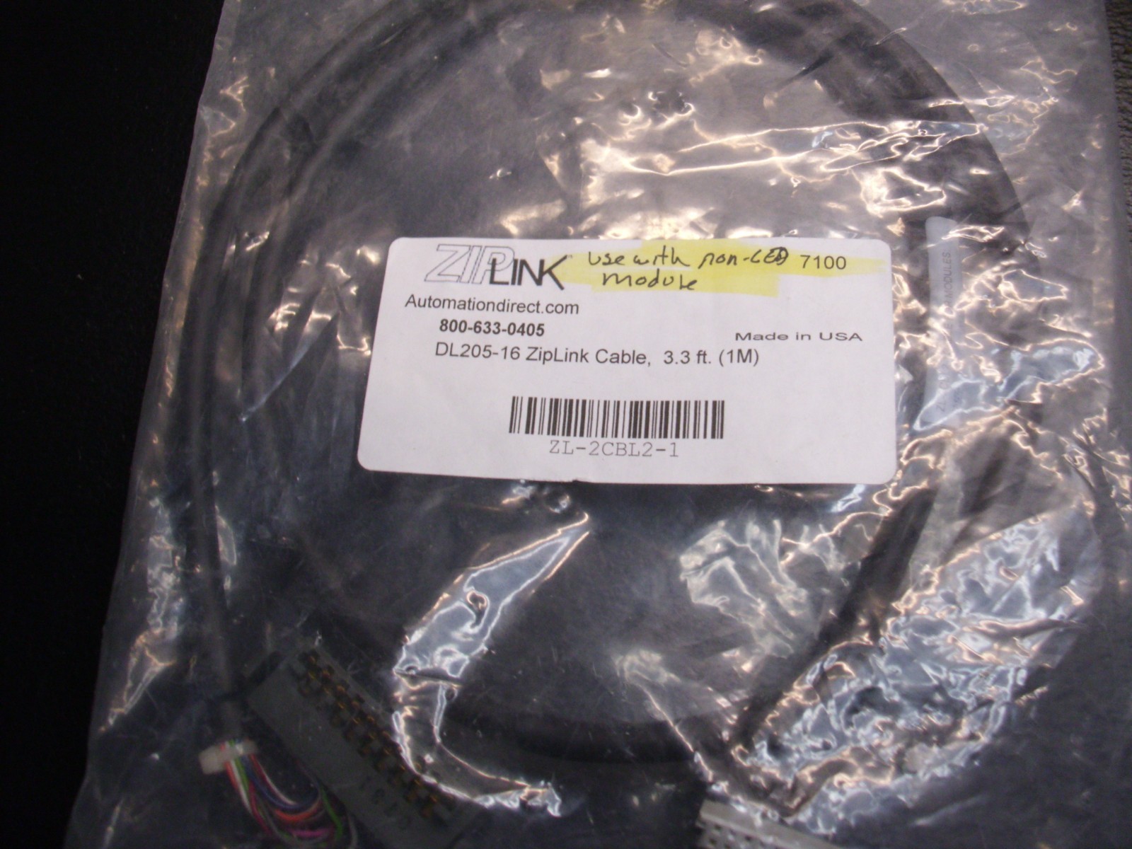 AUTOMATION DIRECT ZL-2CBL2-1 / ZL2CBL21 , DL205 16 ZIPLINK CABLE 3.3 FT (1.0M).