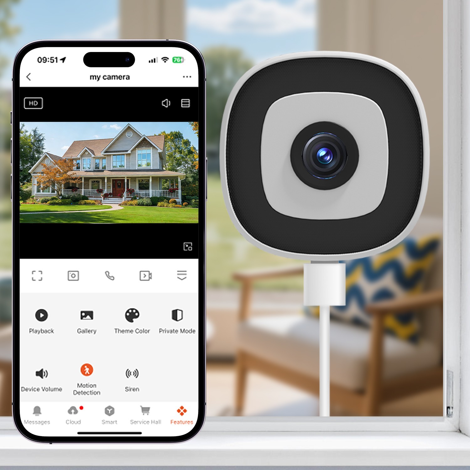 Tuya 2K Window Camera 2.4GHz & 5GHz WiFi Indoor Cameras for Home Security
