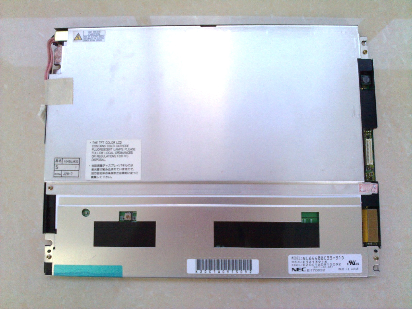 Original NEC 10.4"NL6448BC33-31D NL6448BC33-31 TFT Color  Screen Panel 640 x 480