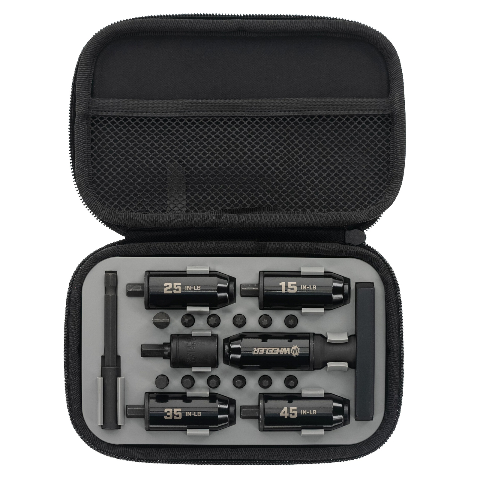 Wheeler FAT Stix Torque Wrench Kit T-Handle 15-65 IN-LB Bits Socket Set Black