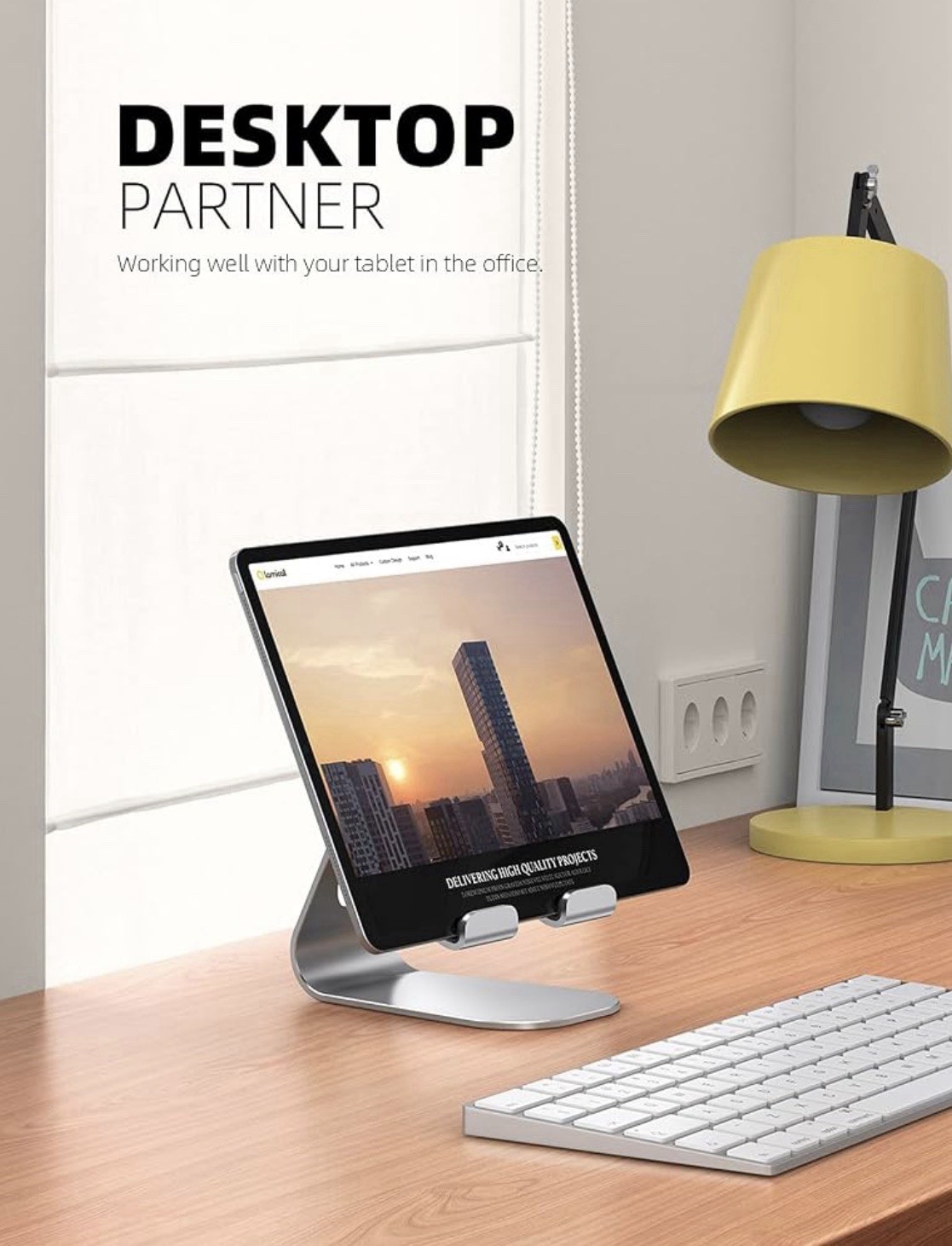 Lamicall Tablet Stand, Adjustable Tablet Holder - Desktop Stand Dock black