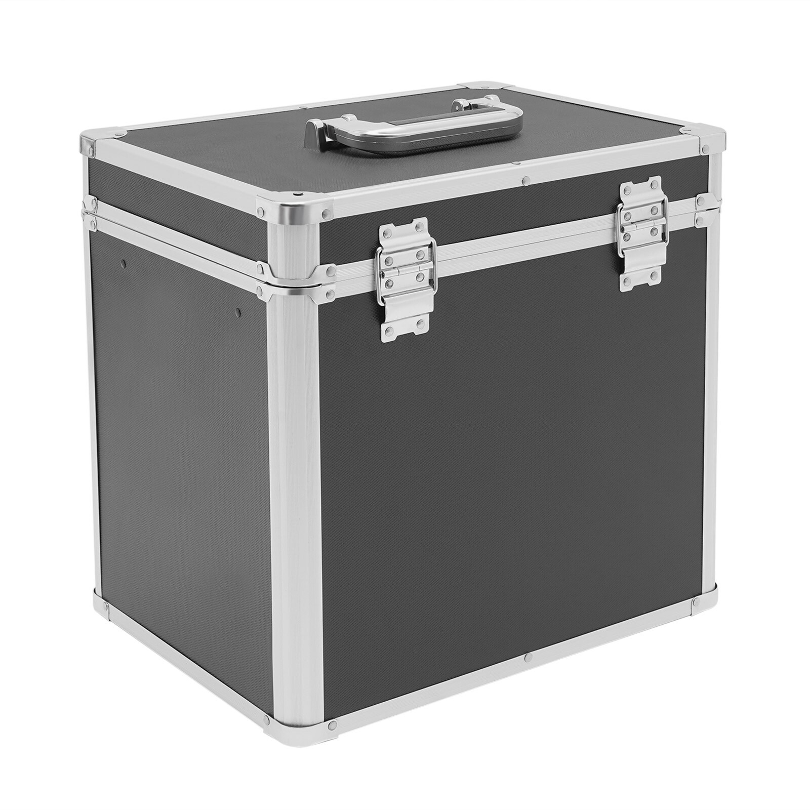 Large, Portable Locking Storage Box for Filing Letters & Documents w/Lock Black