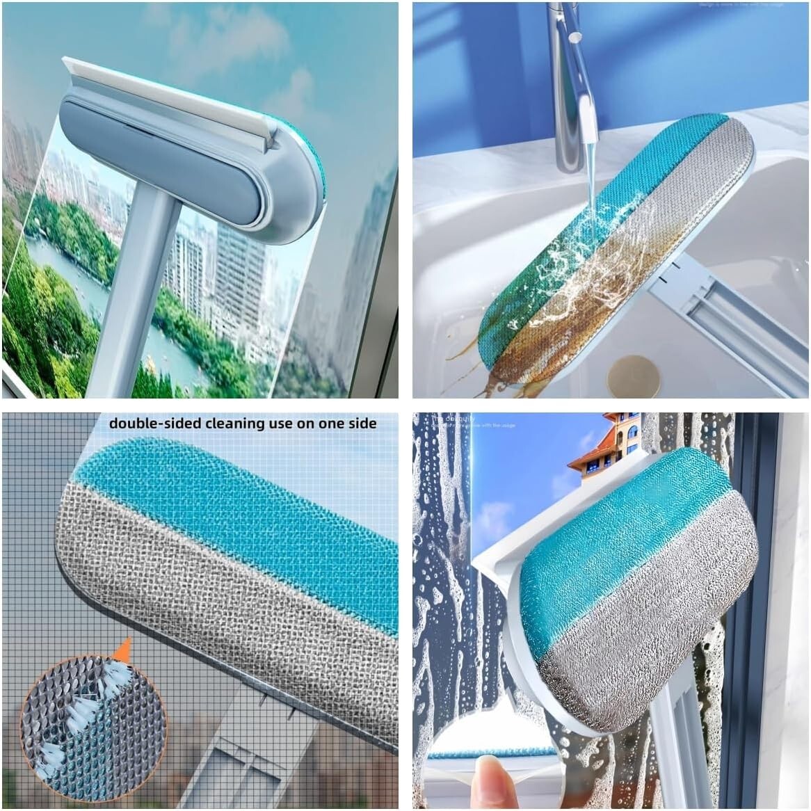 Window Screen Cleaning Brush with Handle – Wet & Dry Cleaner Mesh Screen Cleaner