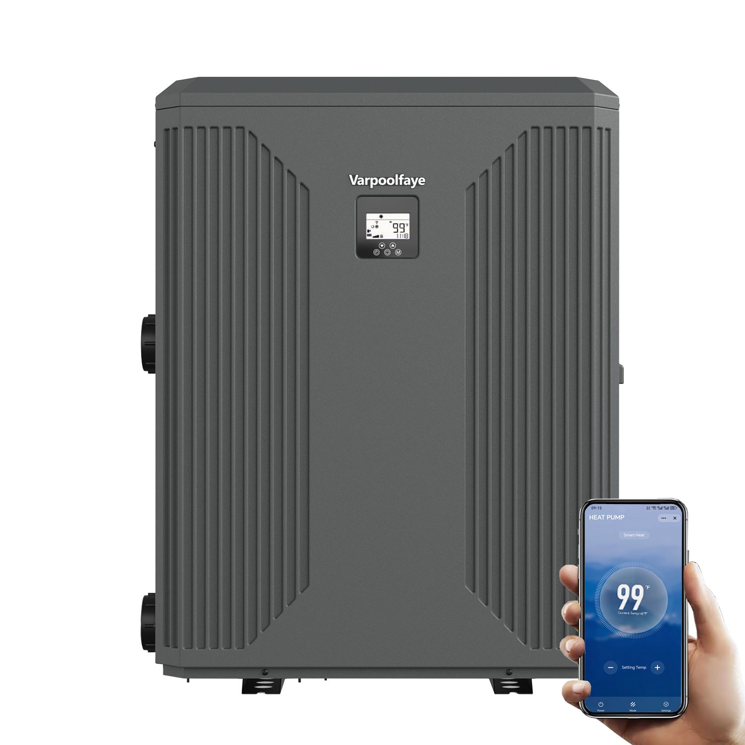 140K BTU Electric Swimming Pool Heater & Cooler Inverter Heat Pump, 42K Gal