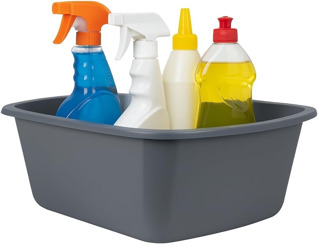 Wash Basins [5 Pack] – Rectangular Plastic 7-Quart Graduated Hospital Soaking