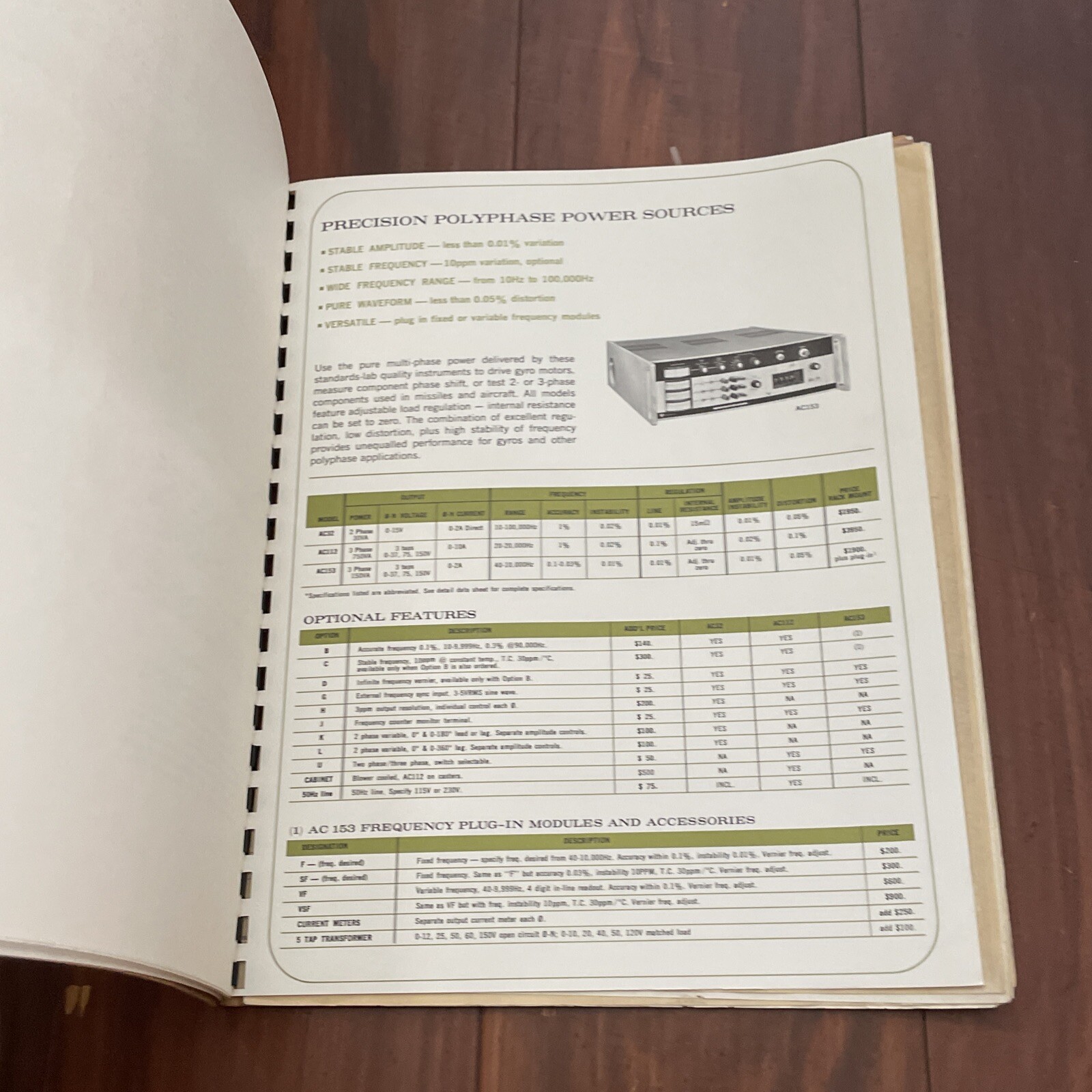 Optimation Model AC-1028 Precision Two-Phase AC Power Source Instruction Manual