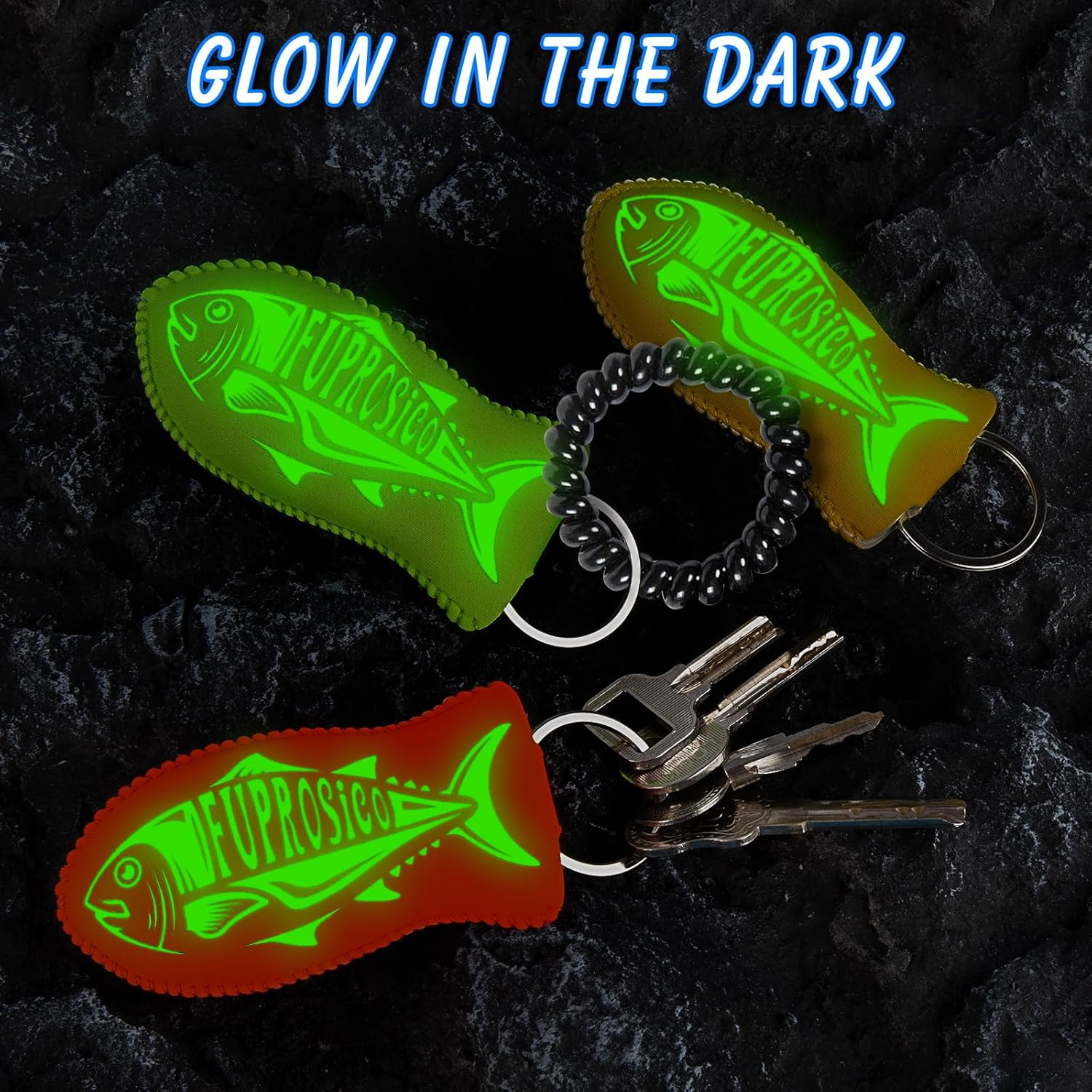 Floating Key Chain for Boating Glow in the Dark Keychain Boat Key Float Waterpro