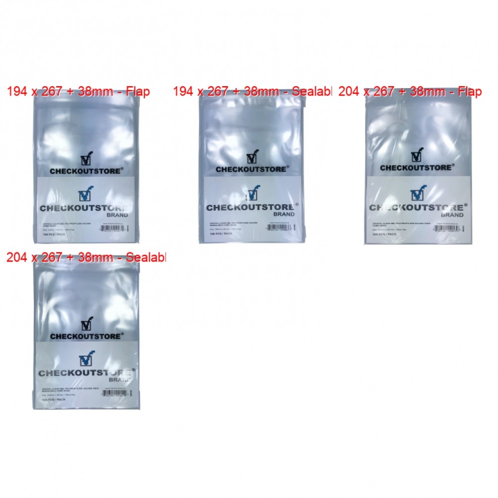 CheckOutStore Crystal Clear Golden Age Comic Book Bags