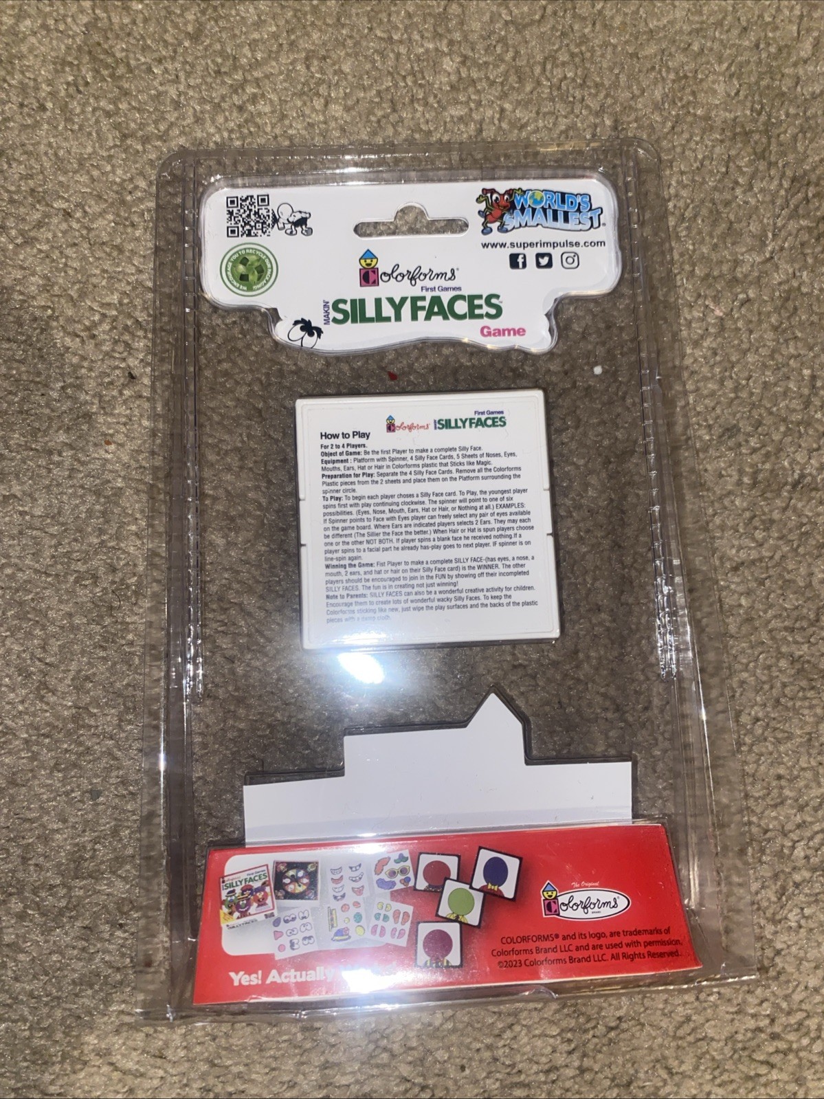 World’s Smallest Colorforms Silly Faces, NEW
