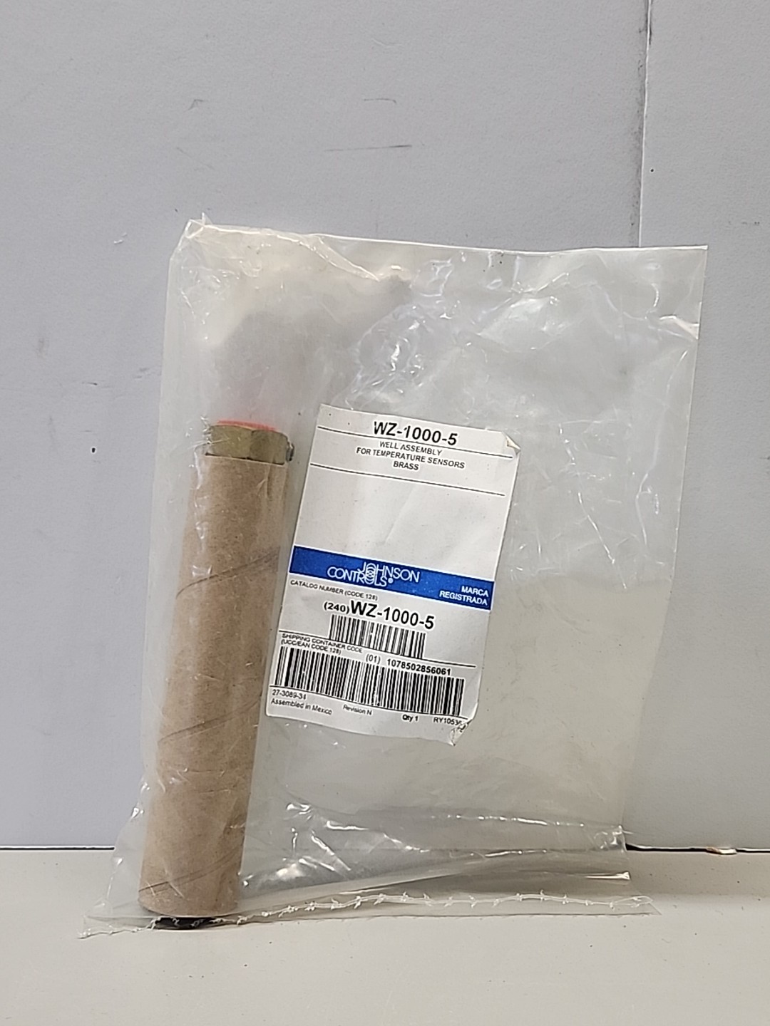 Johnson Controls WZ-1000-5 Temperature Sensor Brass Well Assembly