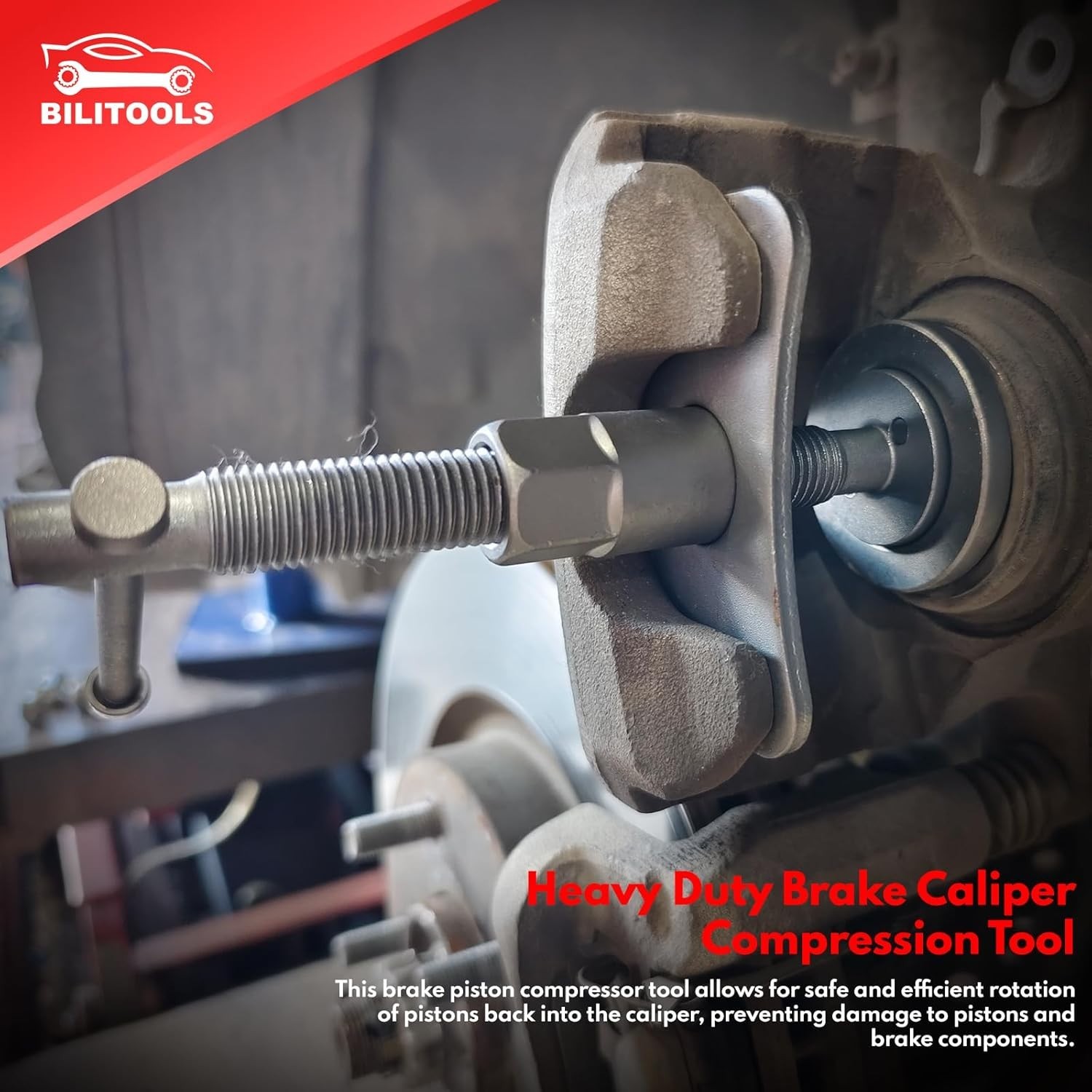 Versatile 22-Piece Brake Caliper Tool for Push & Wind Back Pistons - 18 Adapters