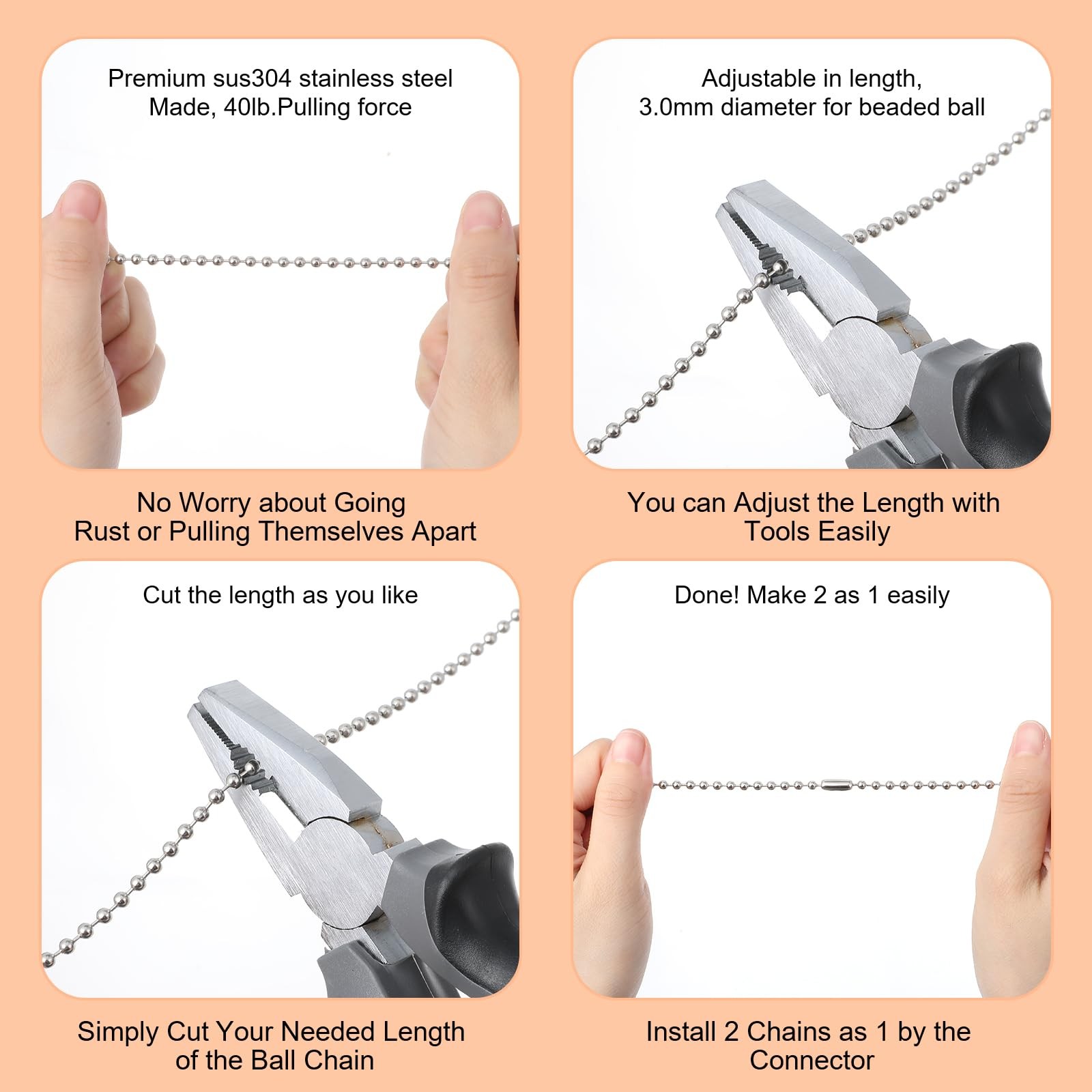 2 Pcs Baseball Pull Chain Extension, Light Pull Chain Fan Pull-Chains Extensi...