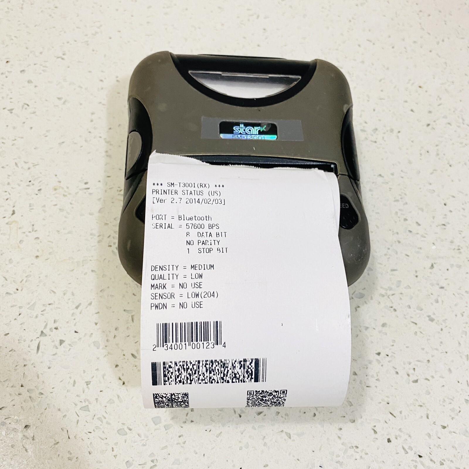 Star Micronics SM-T300I (WSP-i350) Portable Bluetooth Receipt Printer & Adapter