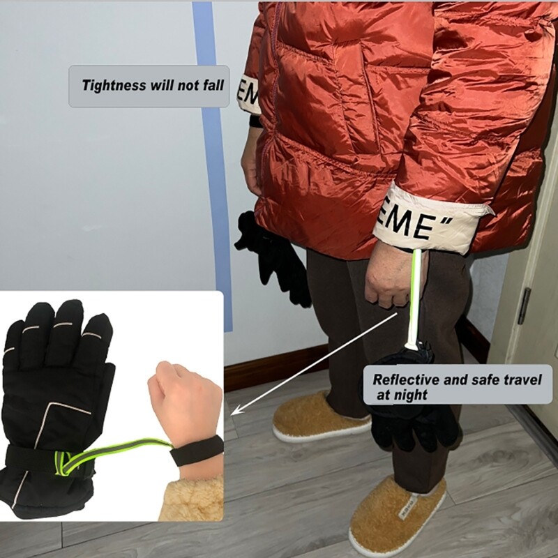 4 Pcs Adjustable Reflective Sport Glove Strap Handcuff Glove Strap
