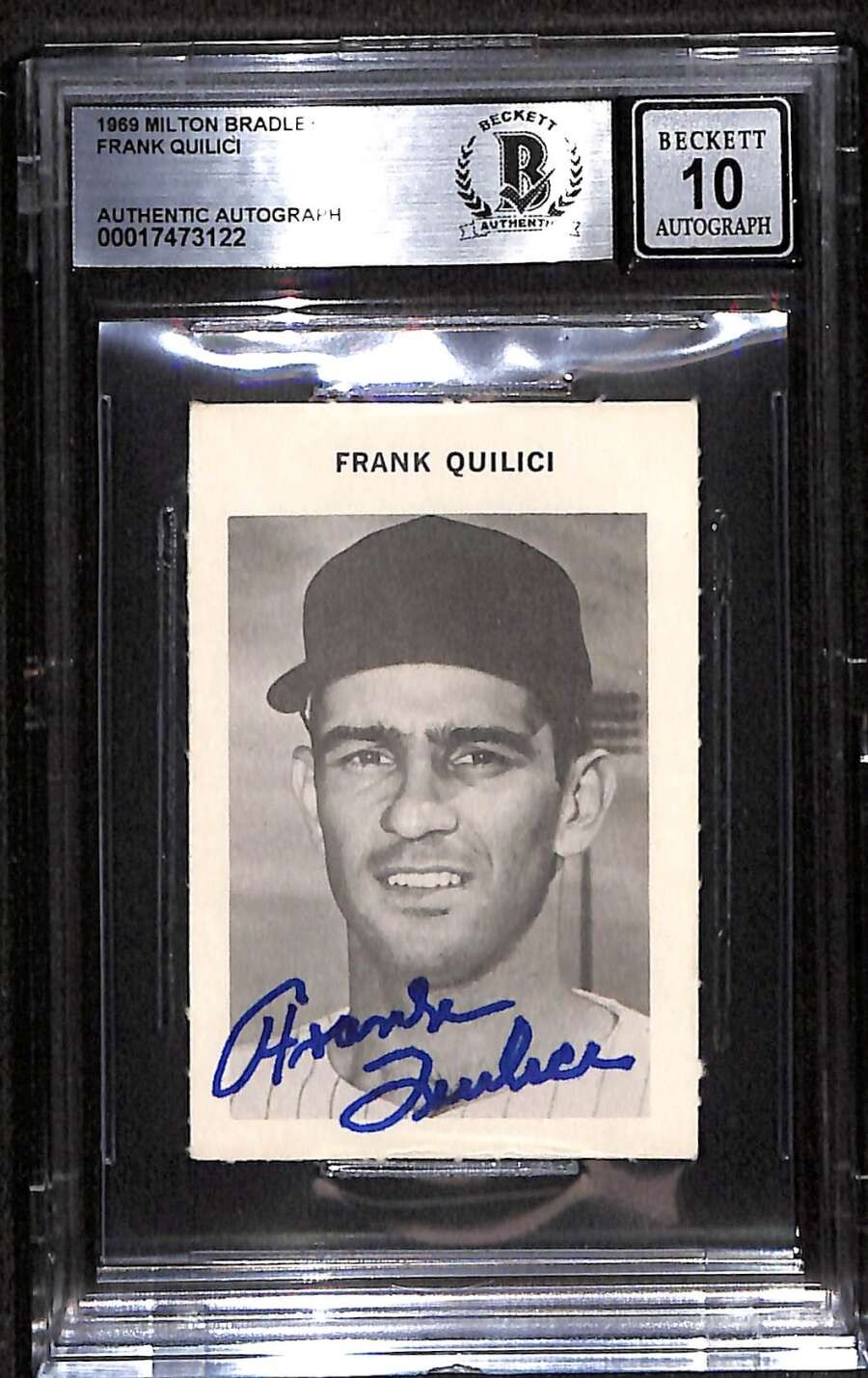 1969 Milton Bradley 226 Frank Quilici BGS Auto 10 Autographed Authentic C92986