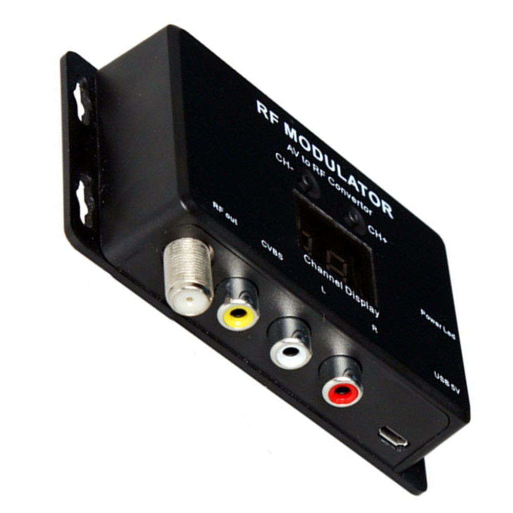 AV to RF Modulator M60 for TV Flexible Frequency Range USB Powered Easy Setup