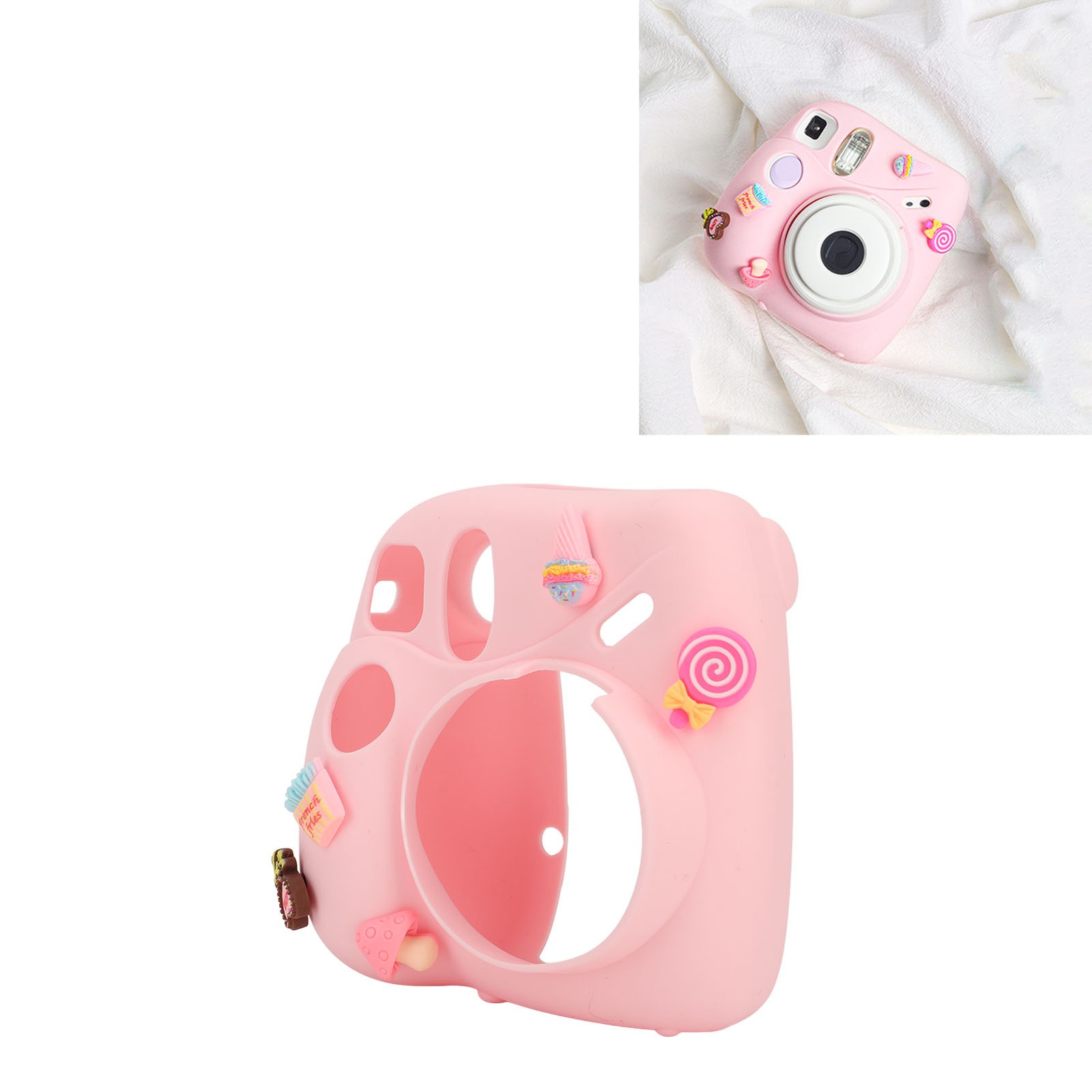 Instant Camera Cover With Shoulder Strap Soft Silicone Protective Case For