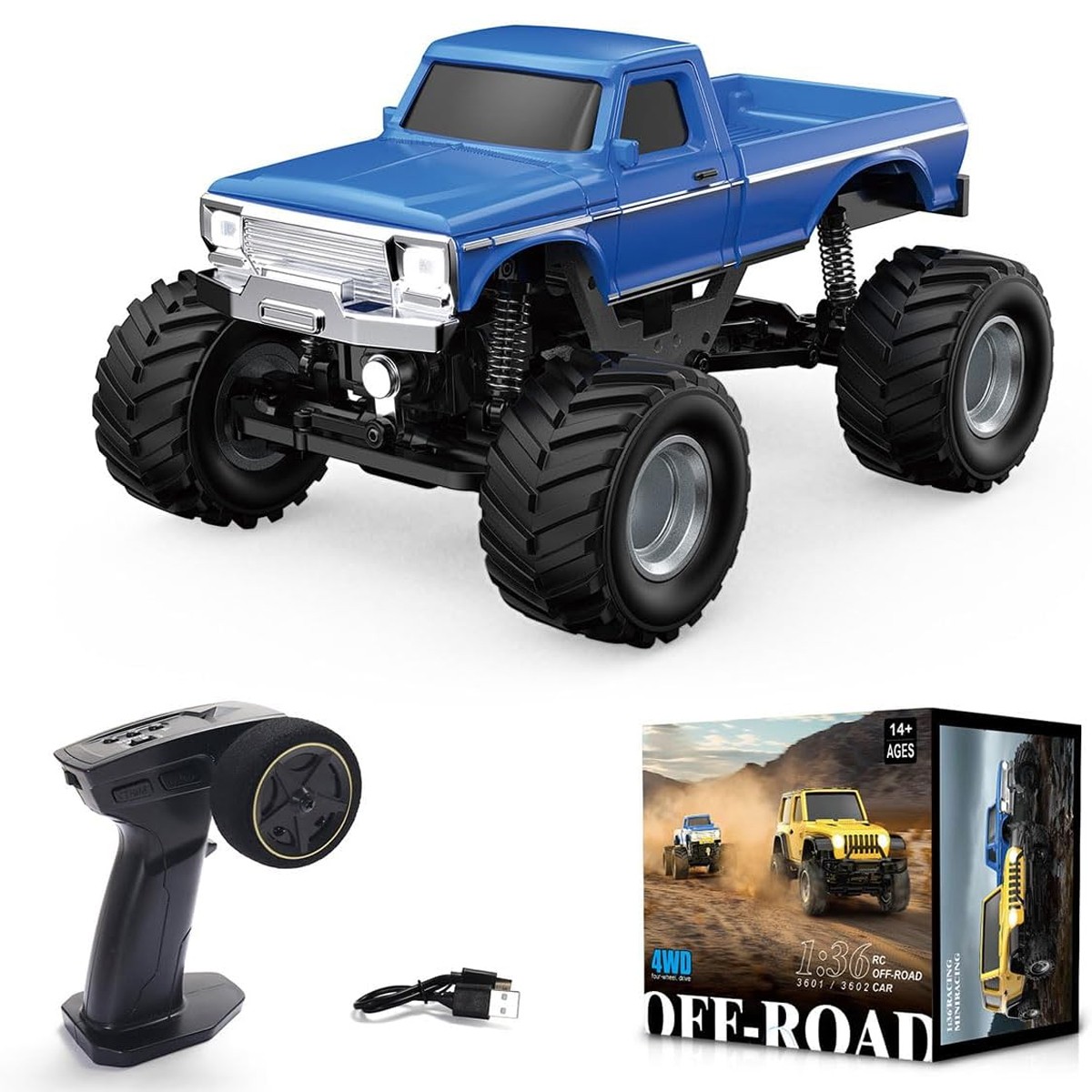 US STOCK 3601 4WD 1/36 2.4G RC Rock Crawler Off Road Car Model RTR Vehicle Light