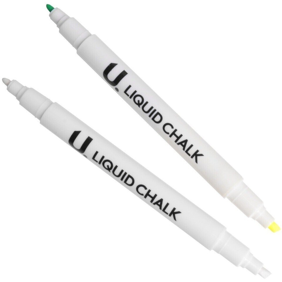 U.Chalk It - Liquid Chalk Pens, Assorted Colours, Double-Ended, Blackboard Glass