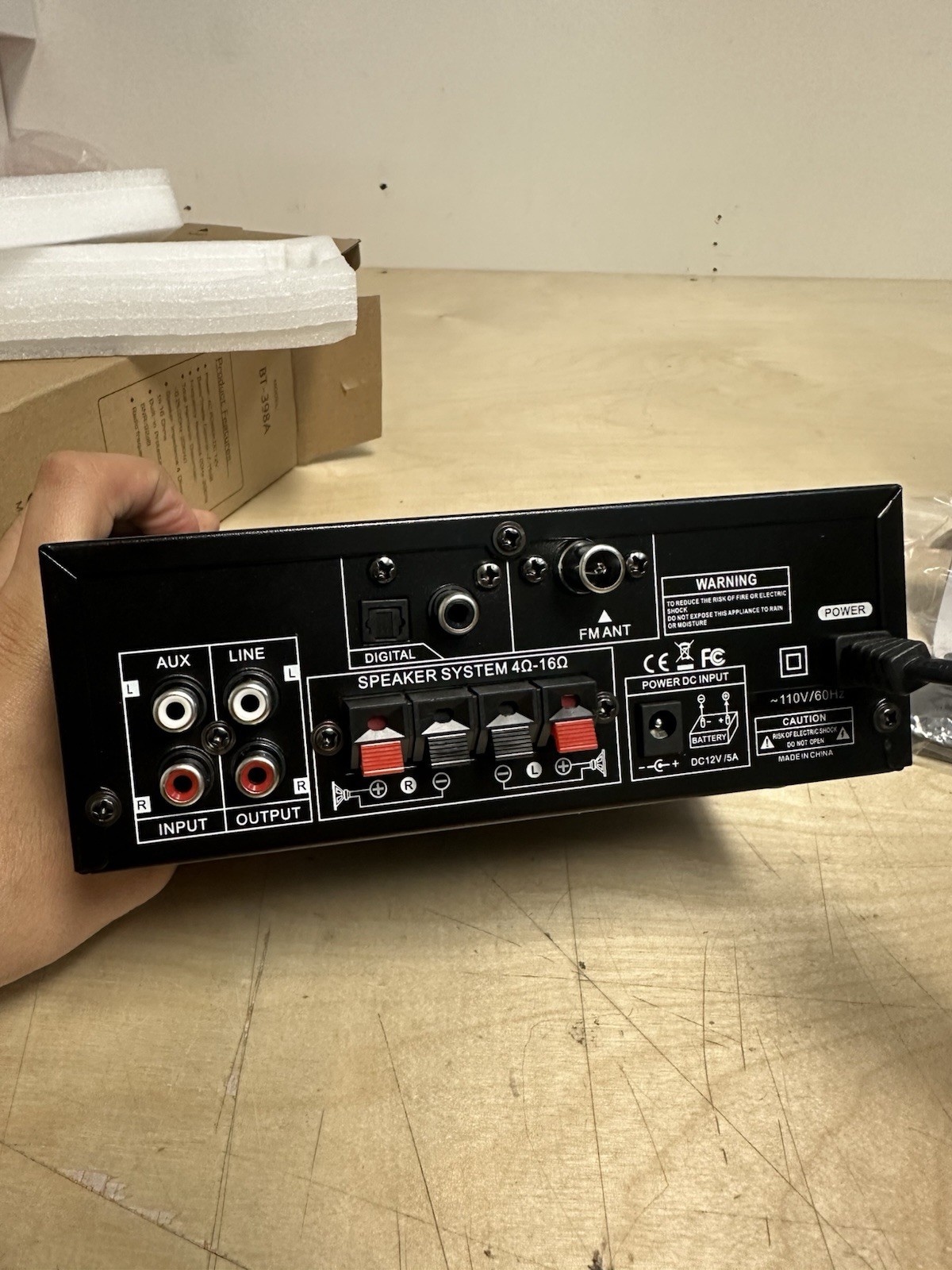 Romica Stereo Audio Amplifier, 2 Channel 450W x2 Bluetooth Used