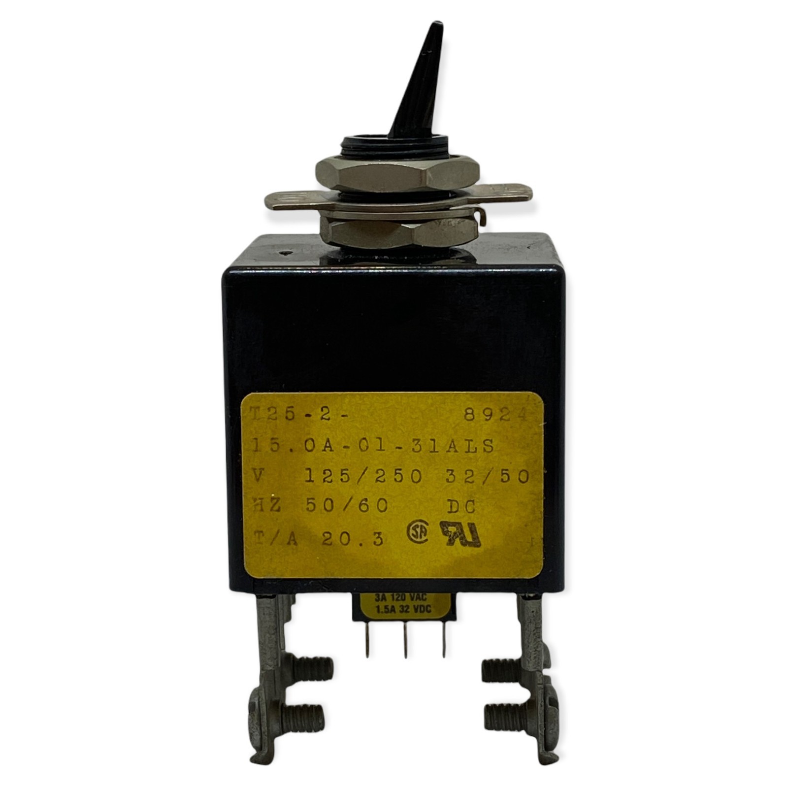 T25-2-15.0A-01.31ALS AIRPAX Toggle Switch