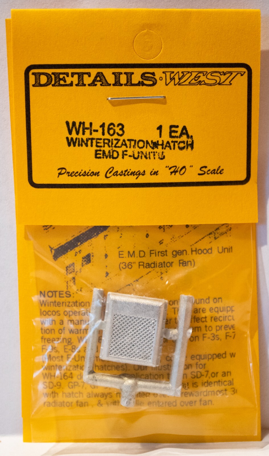 Details West HO #163 Winterization Hatches - Early EMD -- F-A & F-B Units