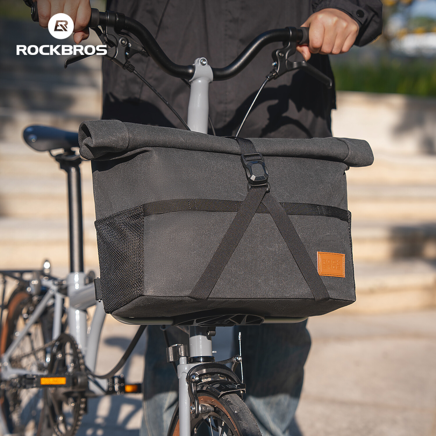 ROCKBROS Bike Handlebar Bag for Brompton Folding Bike Front Bag +Shoulder Strap