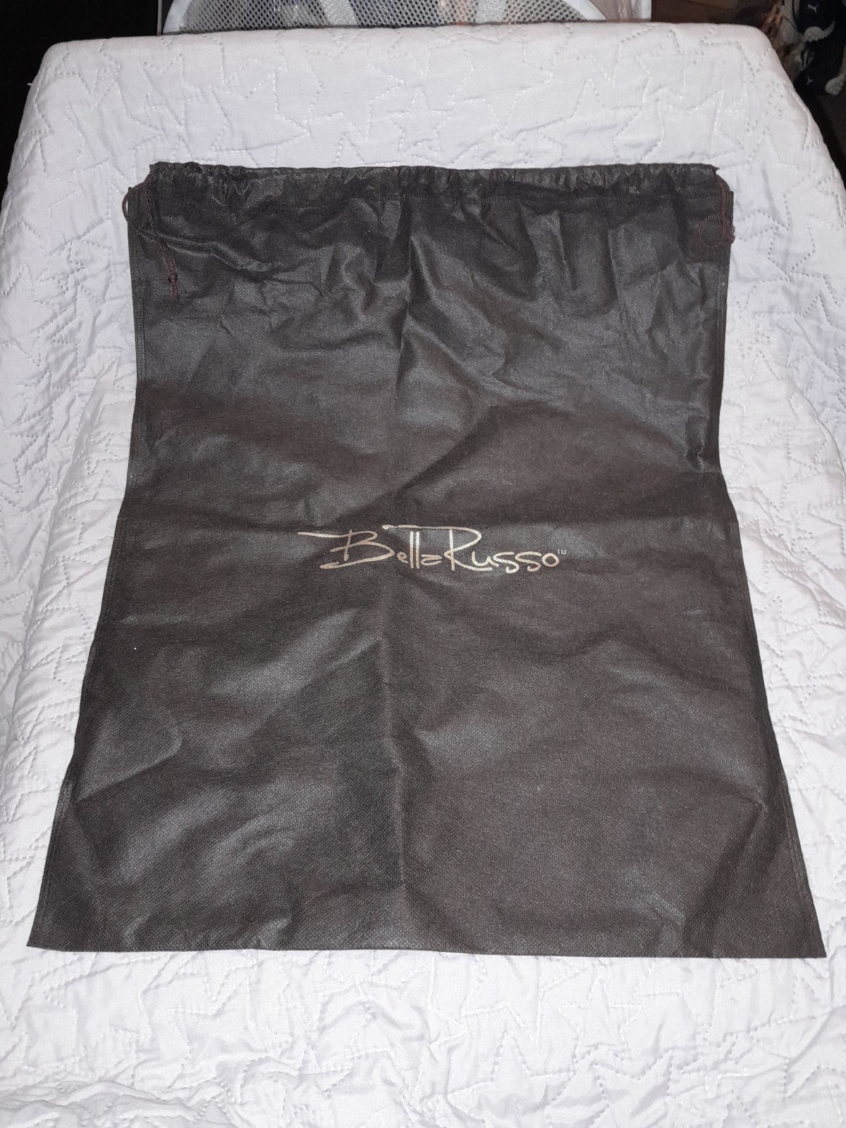 Bella Russo Dust Bag ONLY Brown w/ Gold Lettering Drawstring 21" x 14.5"