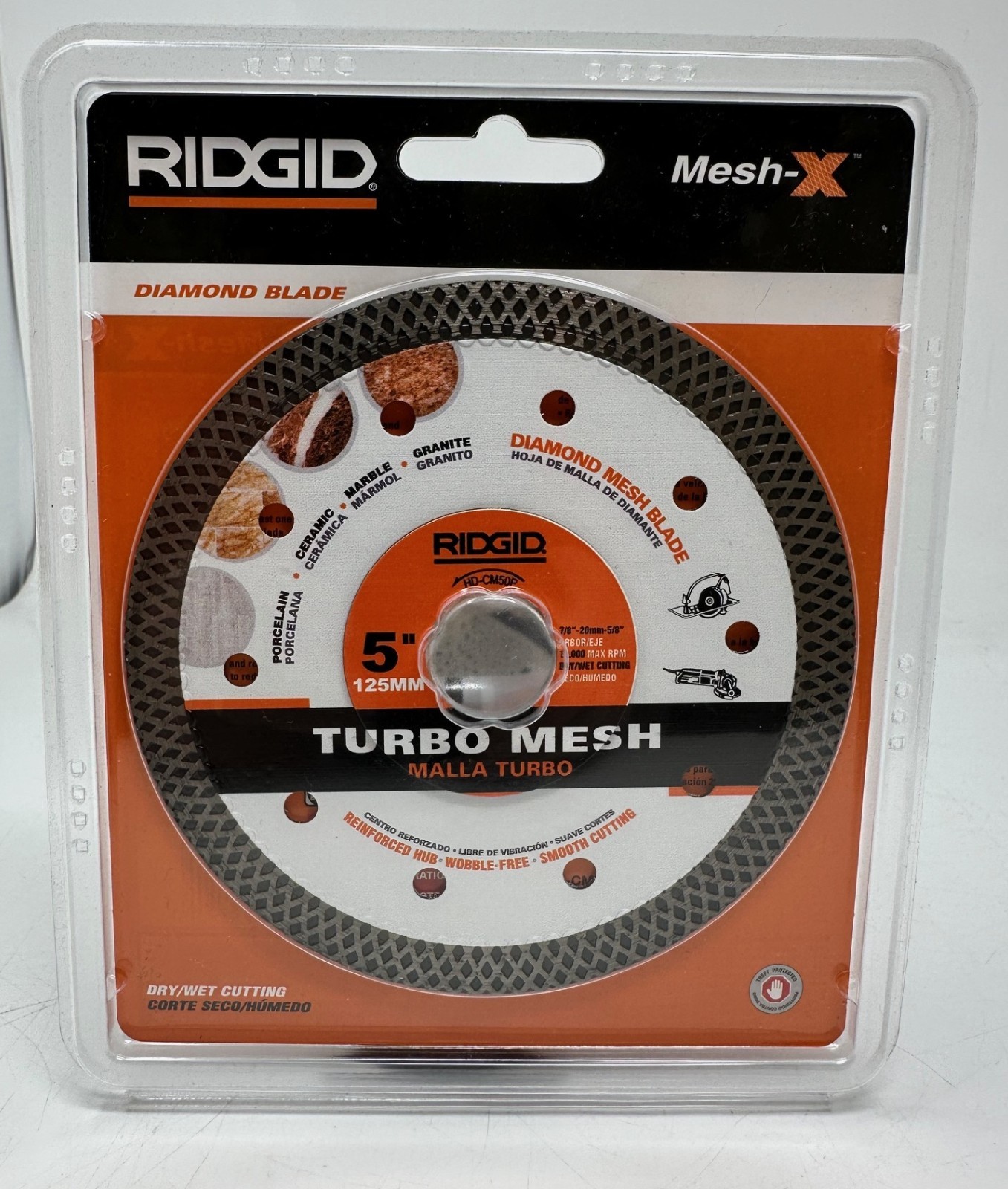 RIDGID Turbo Mesh 5 Inch Dry/Wet Cutting Diamond Blade