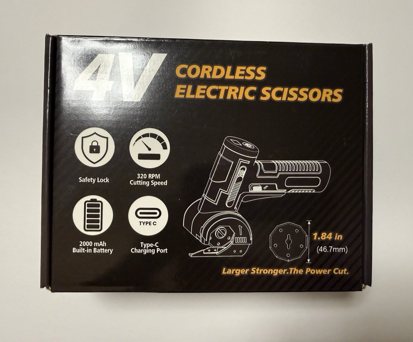 4V Cordless Electric Scissors TCE-C320 Black/Orange Type-C USB Charging