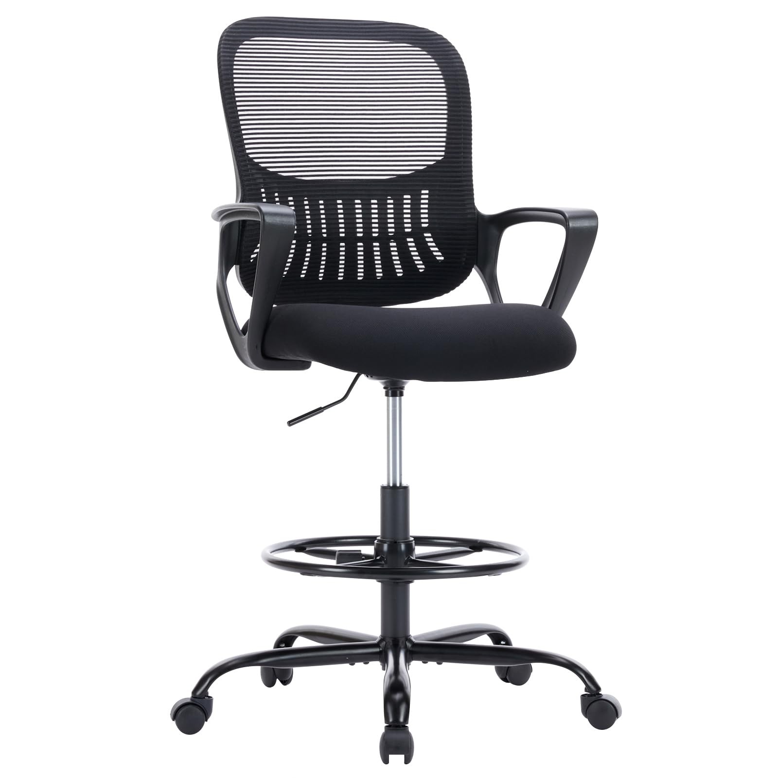 Drafting Chair - Counter Height Adjustable Tall Office Desk Chair with Fixed ...