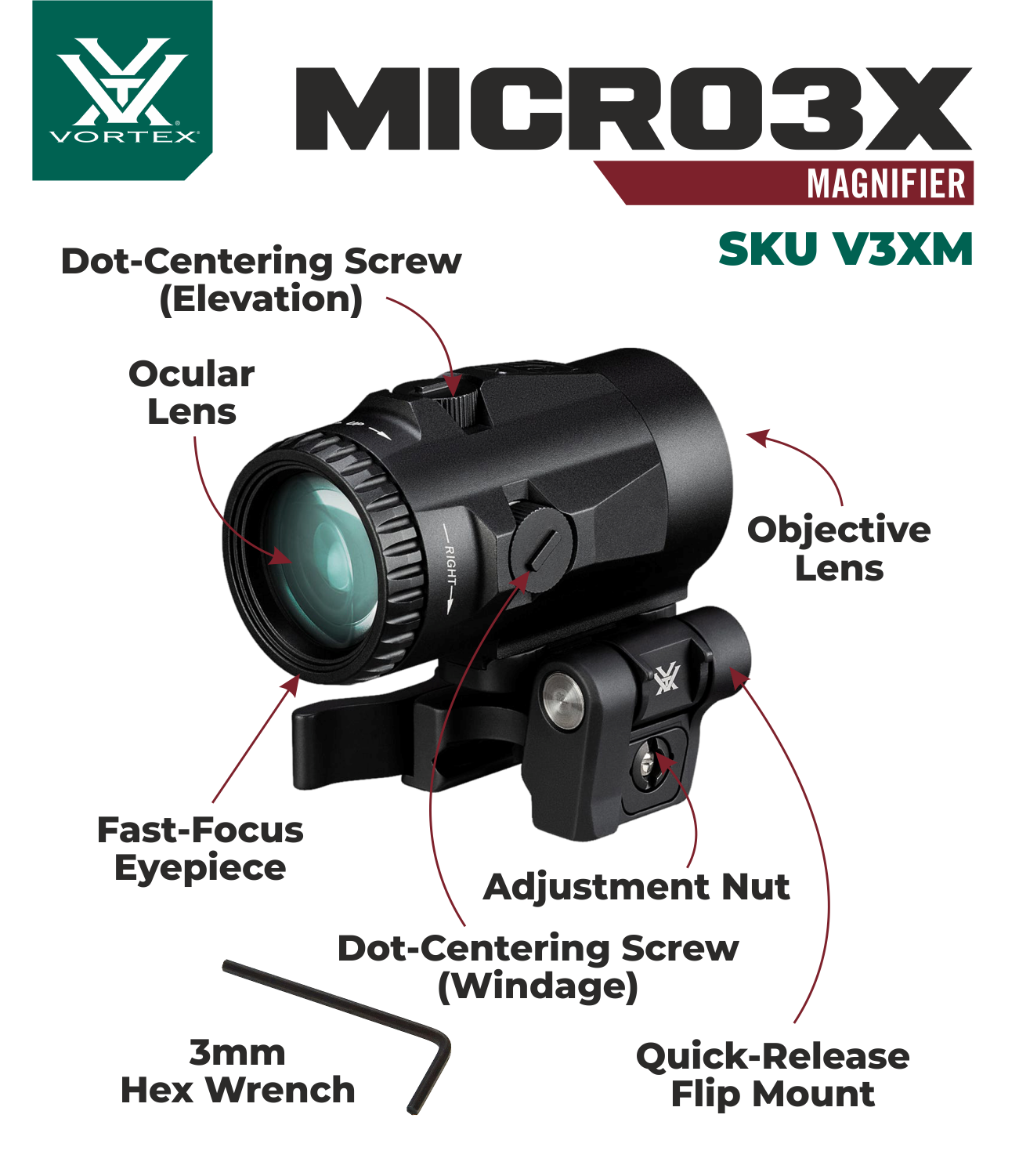 Vortex Optics Strikefire II Red/Green Dot Scope w/ 3x Magnifier & CD Hat Bundle