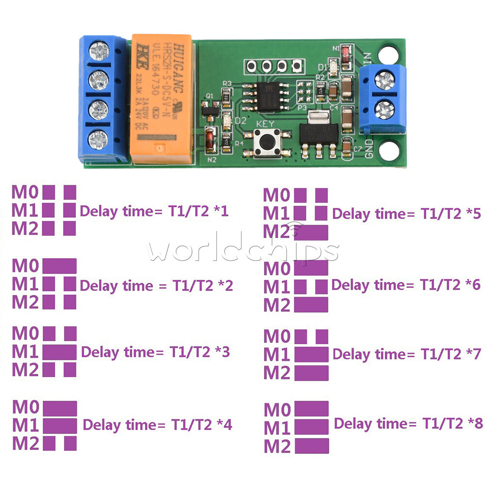 DC5/6/9/12V Motor Reverse Polarity Module Time Adjustable Delay Relay Module New