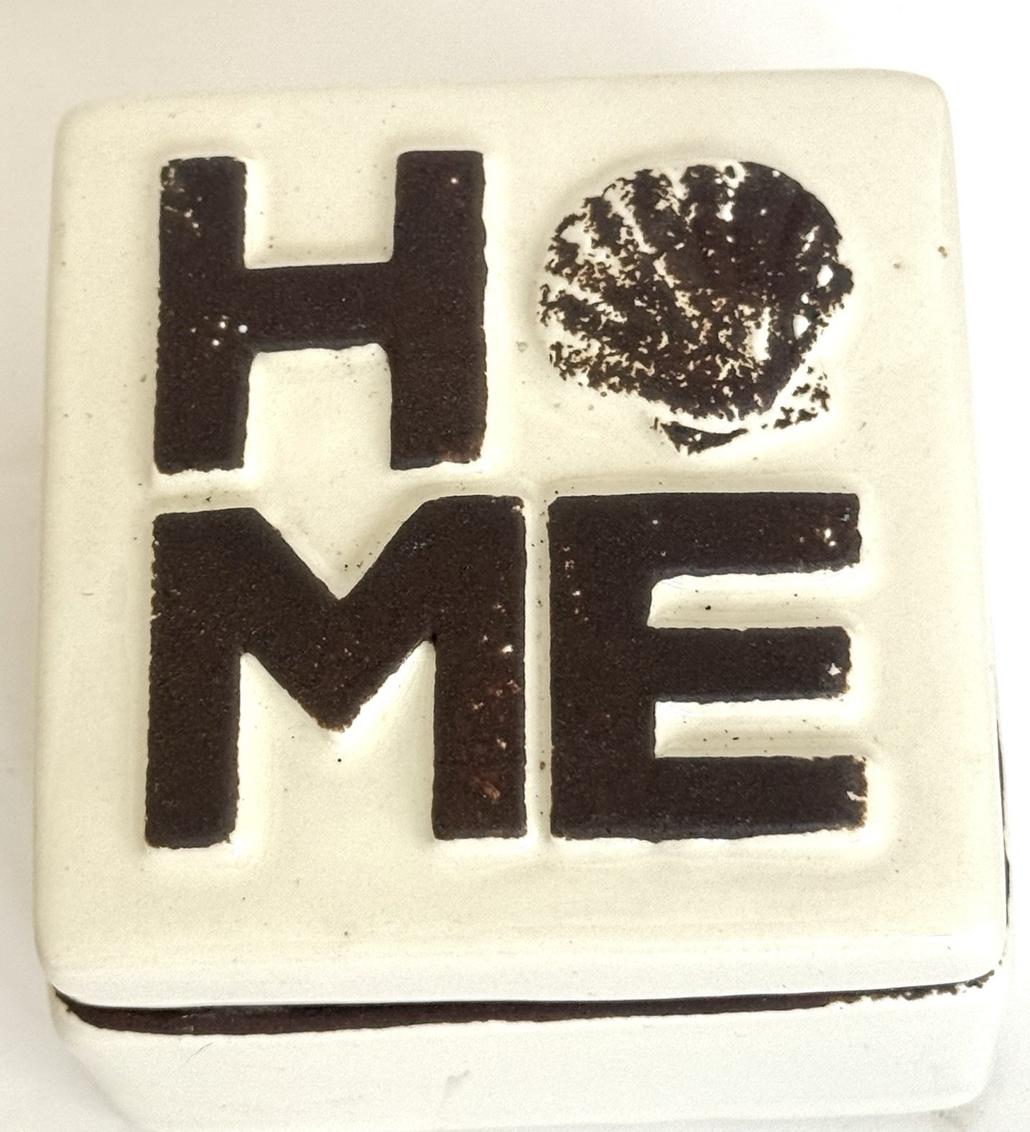 2 Coastal Home Decors- Holder & Box Ceramic Rustic White