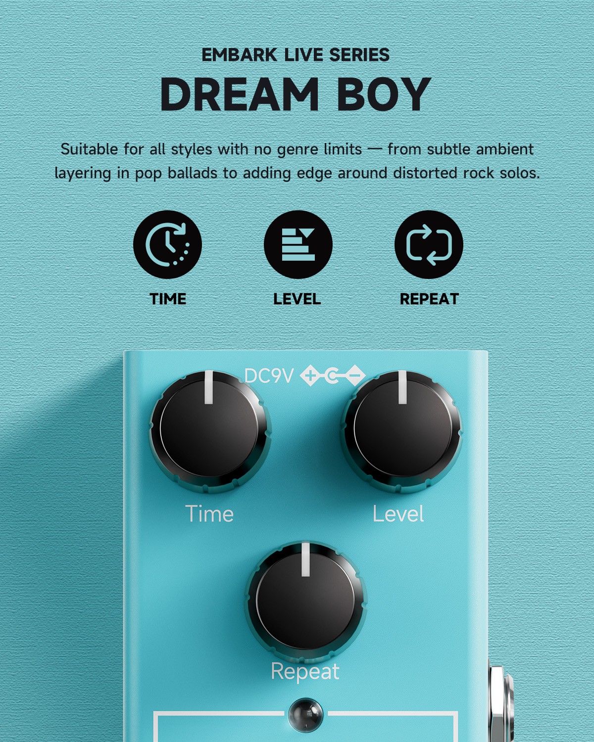 Donner EMBARK LIVE Dream Boy Analog Delay Guitar Effects Pedal True Bypass