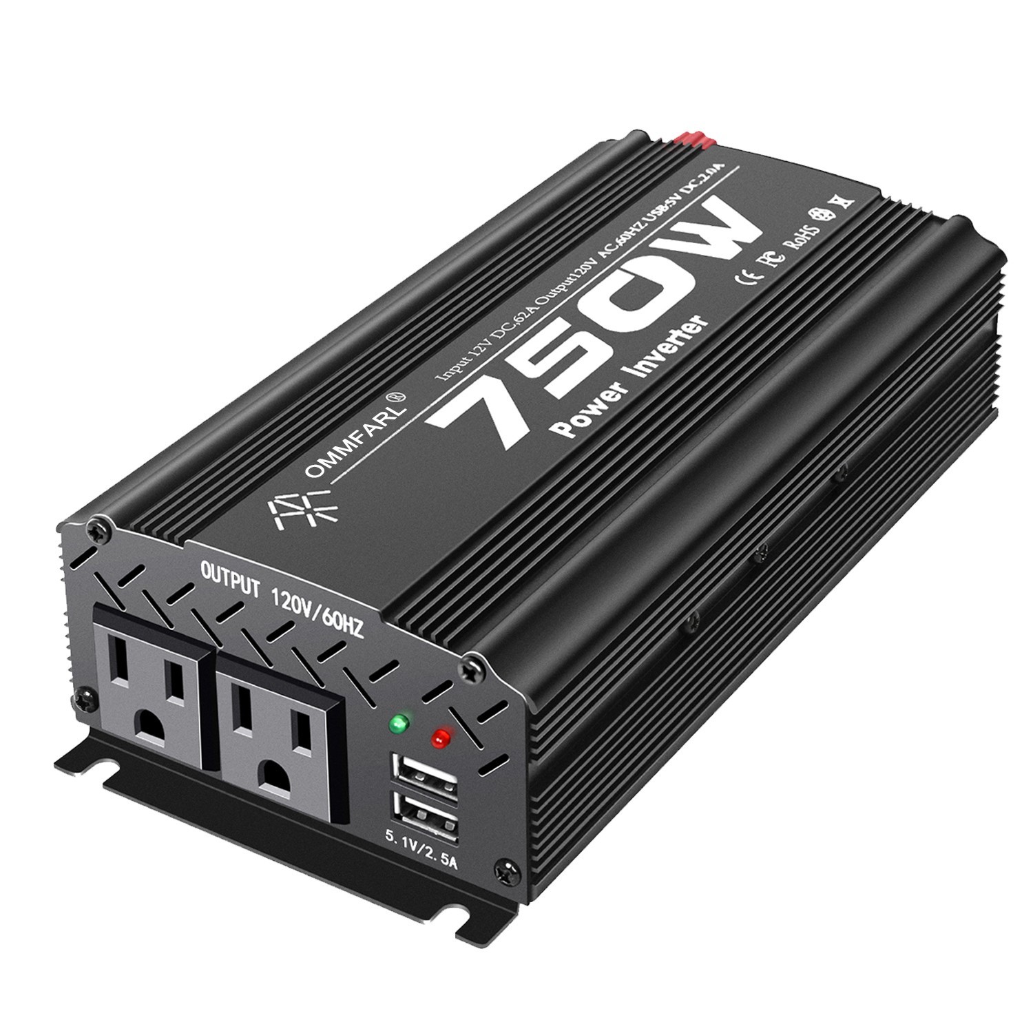 750 Watt Power Inverter 12V to 110V/120V with Cigarette Lighter Car RV Inverter