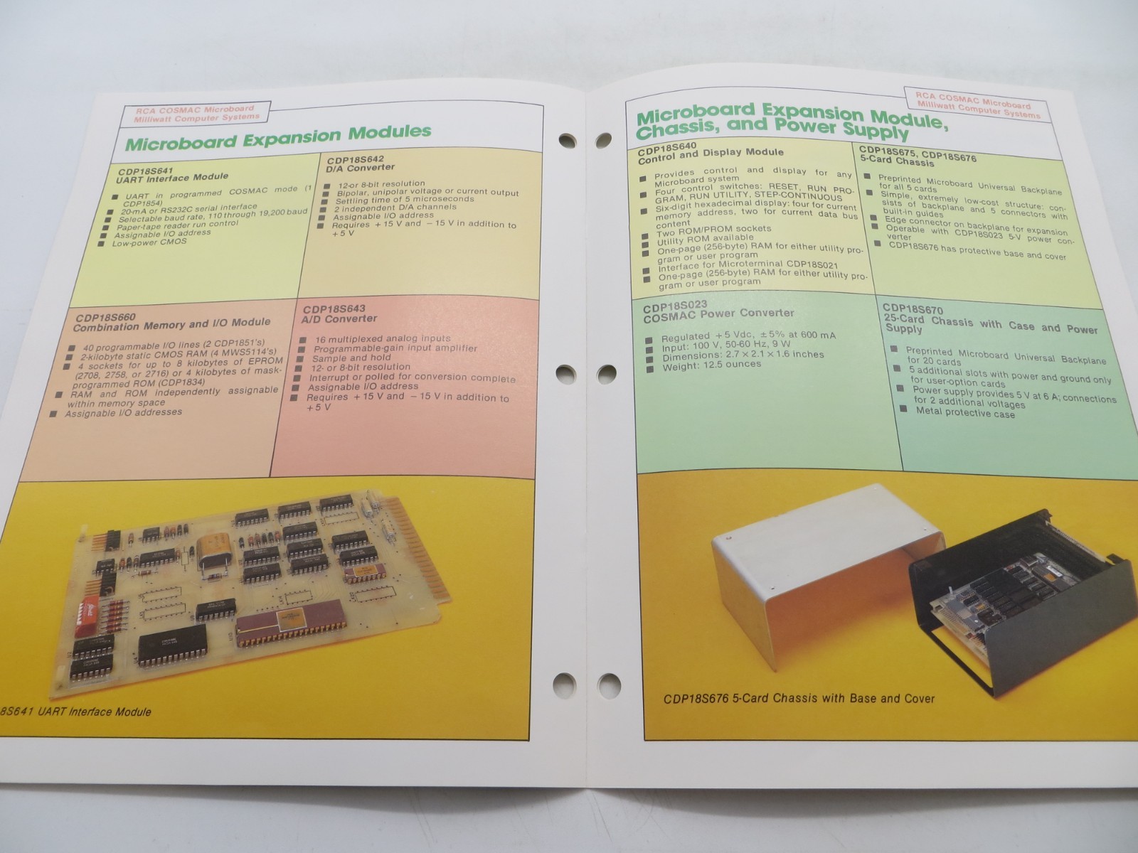 RCA COSMAC Microboard Computer Systems Vintage Tech Data Sheet CMB-250