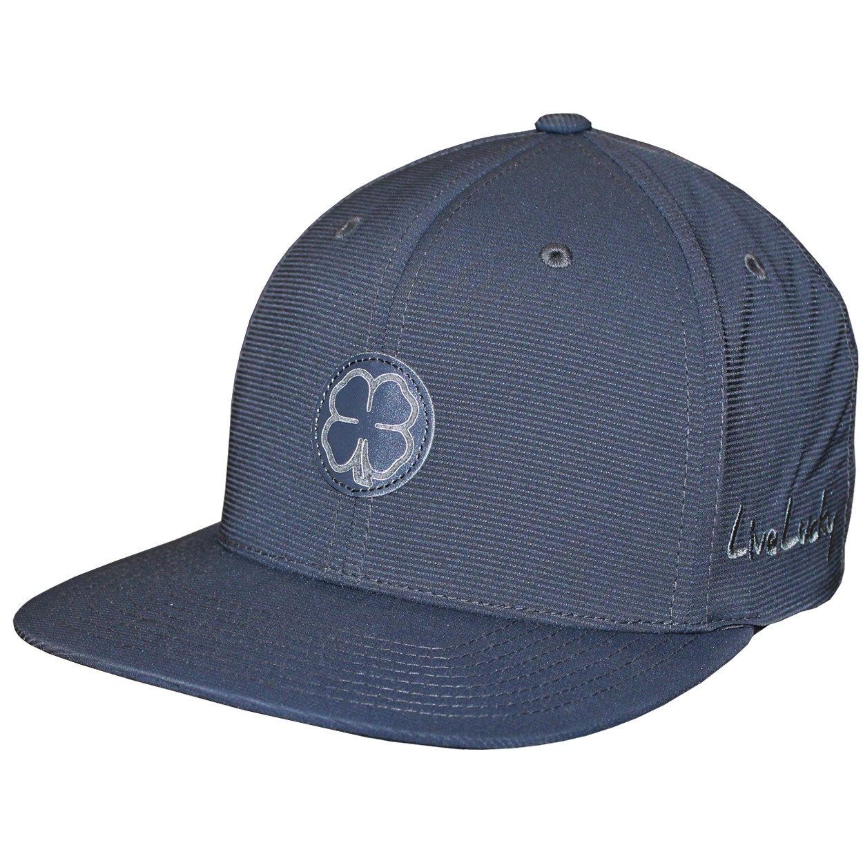 Black Clover Sharp Flat Fitted Golf Hat, Small/Medium Heather Gray