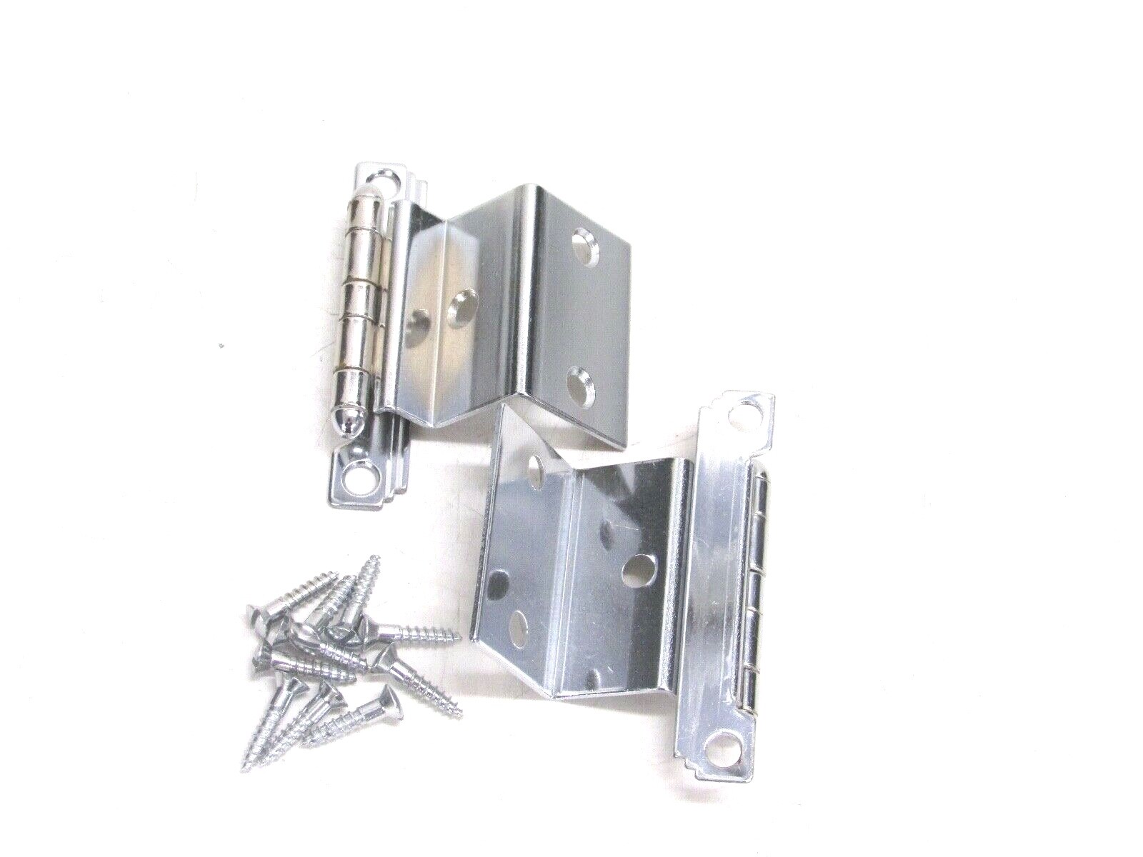 NOS! LOT OF (2) PAIRS NATIONAL MFG. 3/4" SEMI-CONCEALED CHROMIUM HINGES, 460B