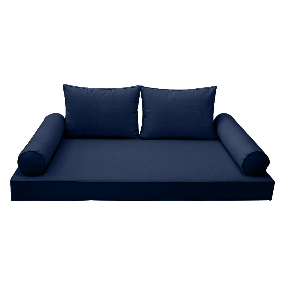 |COVER ONLY| Style 1 Twin Piped Trim Daybed Mattress Bolster Pillow Covers AD101