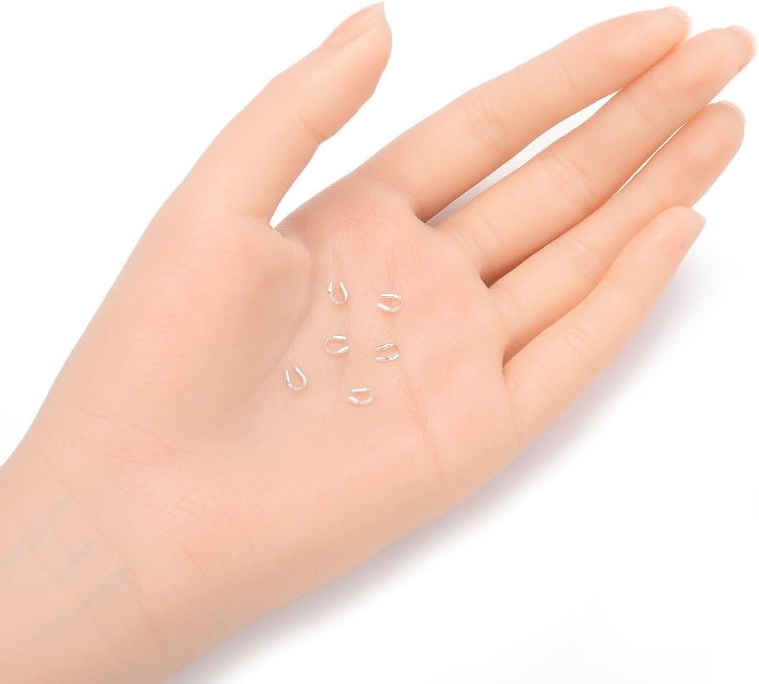 925 Sterling Silver Small Wire Guards - 50pcs Thread Protectors for Crafts