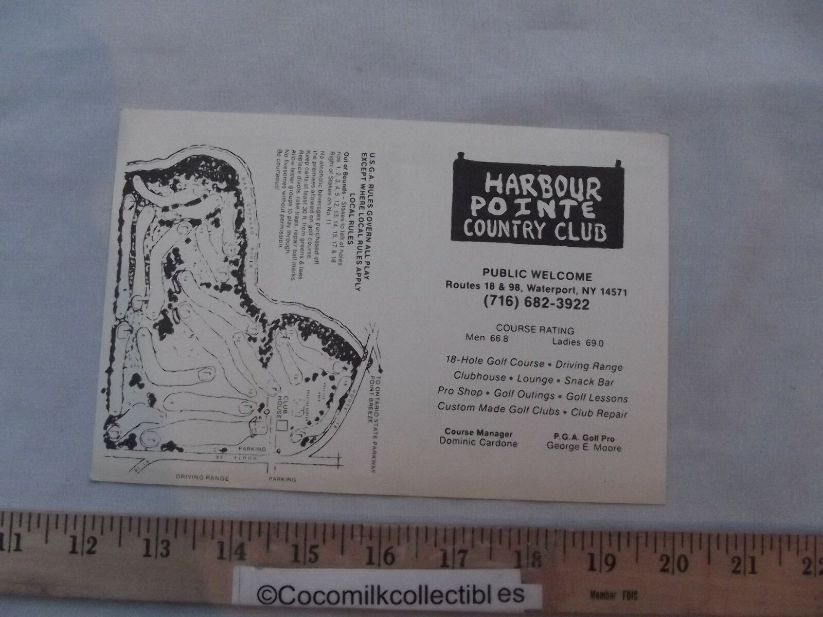 Vintage Unused Scorecard Harbour Pointe Country Club CC Waterport NY Rt 18 & 98