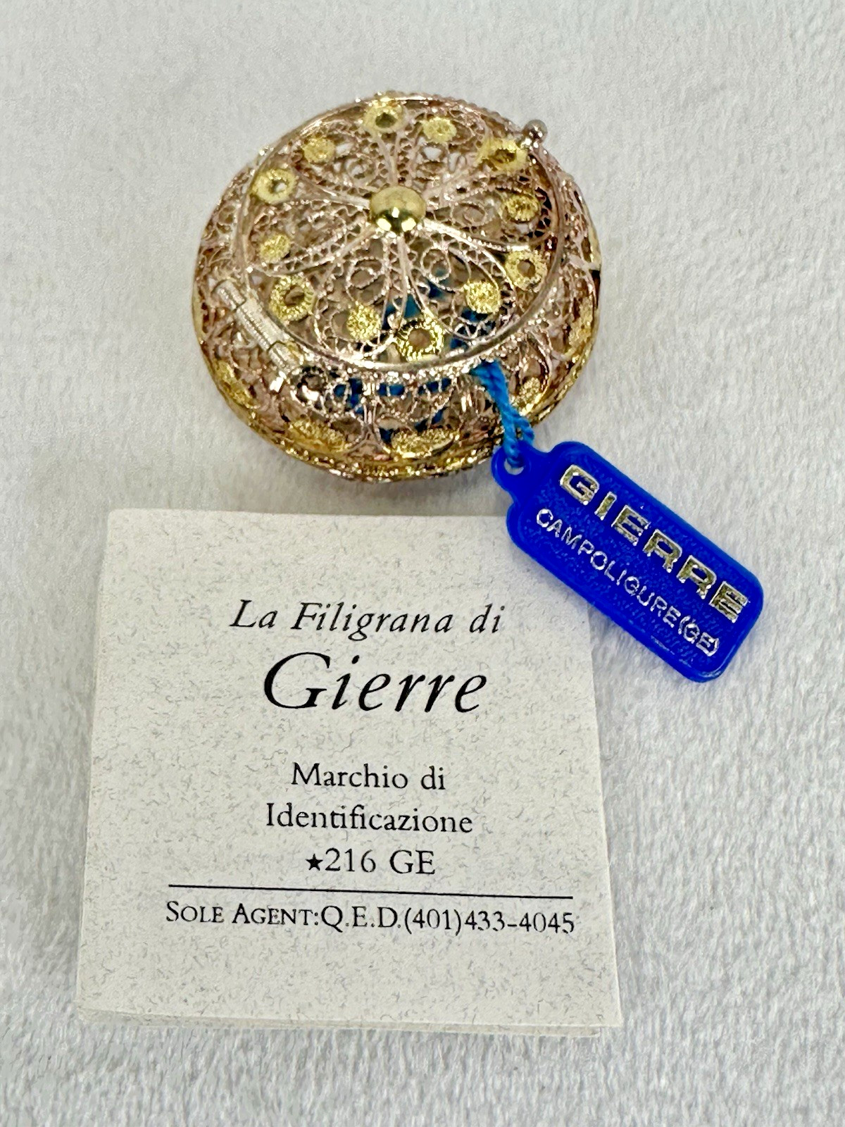La Filigrana di Gierre Italy Sterling Silver Filigree Round Trinket w/ COA 12.4g